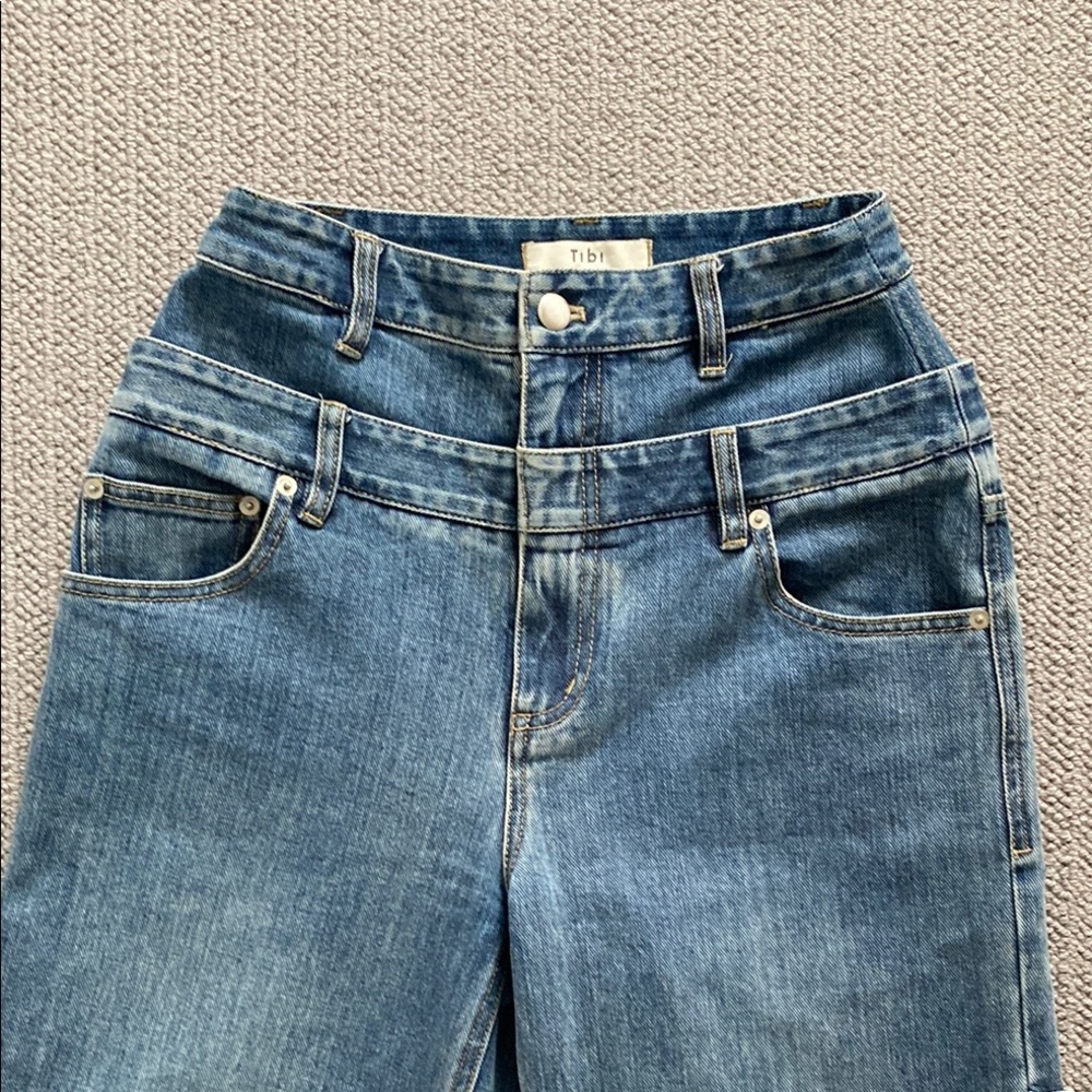 Tibi Double Waist Carpenter Jeans size 25 in classic wash NWOT - Picture 4 of 16